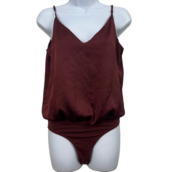 Altar'd State Bodysuit Small burgundy Adjustable Straps Snap - Picture 1 of 10